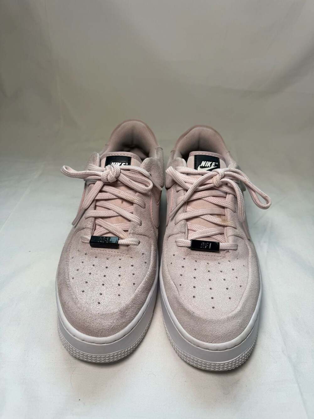 Nike Women's Air Force 1 Sage Low 'Barely Rose' Suede Platform Sneakers